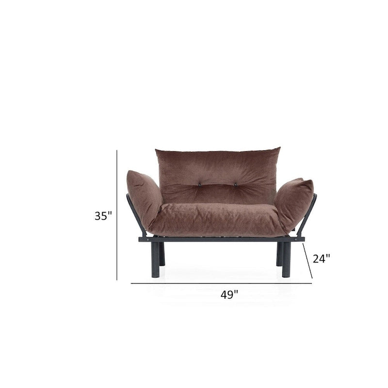 Causeuse futon pliable avec cadre métallique