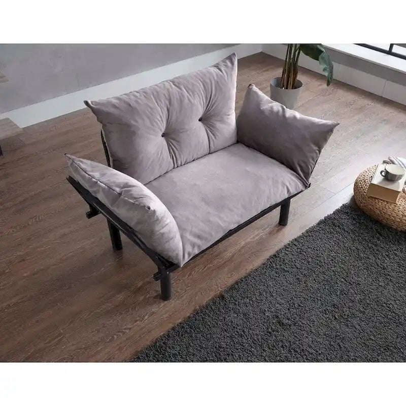 Causeuse futon pliable avec cadre métallique