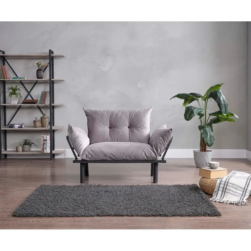 Causeuse futon pliable avec cadre métallique