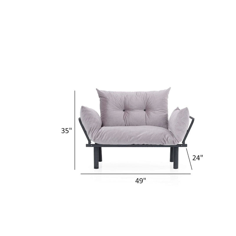 Causeuse futon pliable avec cadre métallique