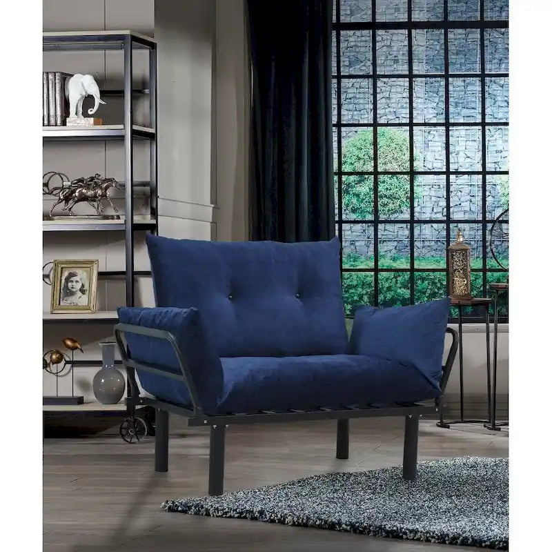 Causeuse futon pliable avec cadre métallique