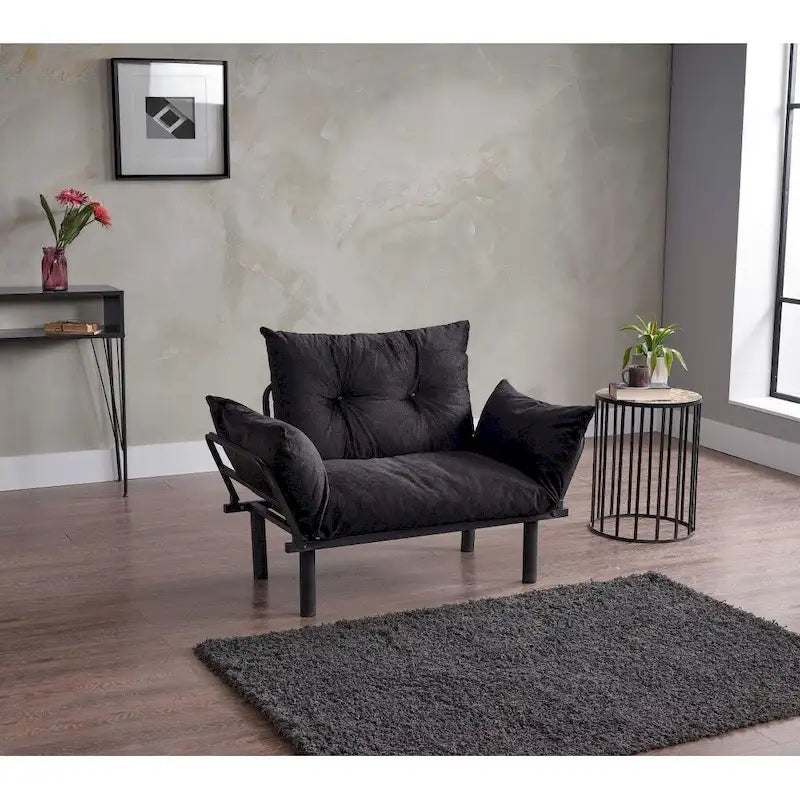 Causeuse futon pliable avec cadre métallique