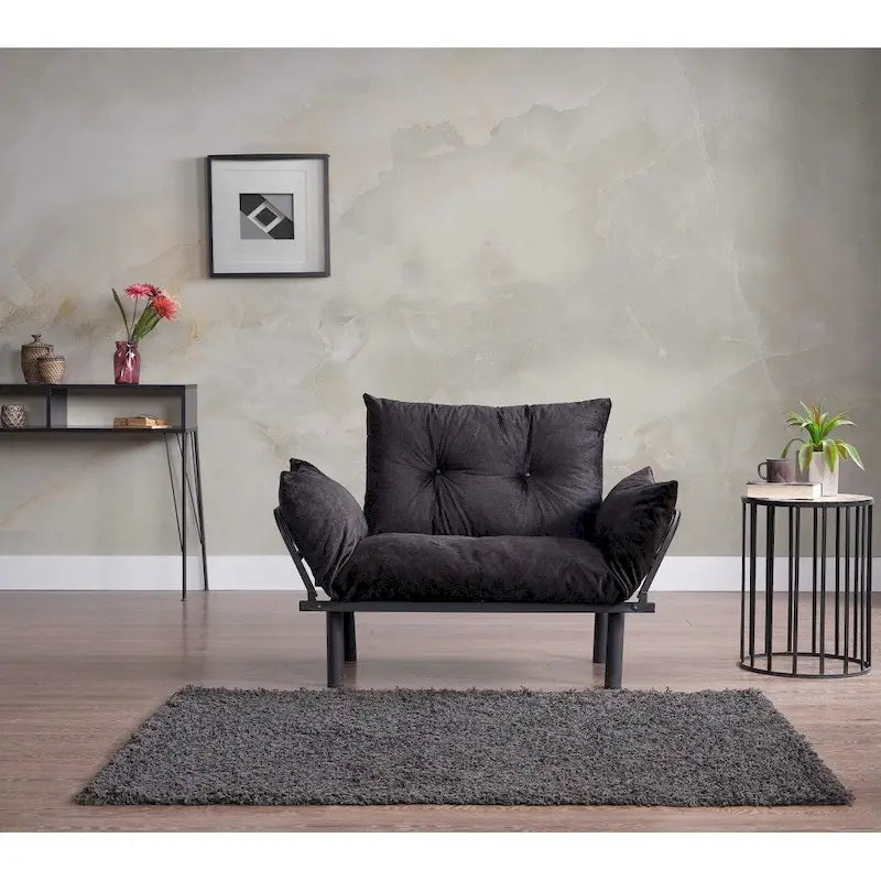 Causeuse futon pliable avec cadre métallique