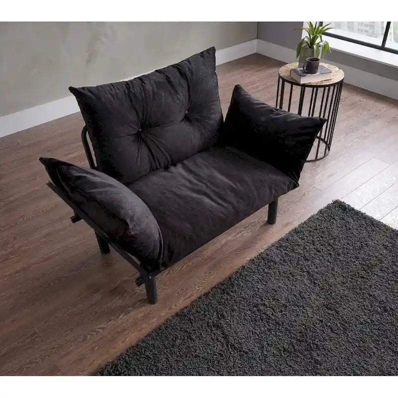Causeuse futon pliable avec cadre métallique