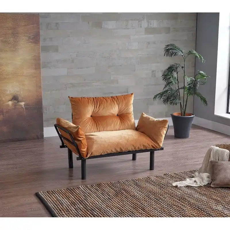Causeuse futon pliable avec cadre métallique
