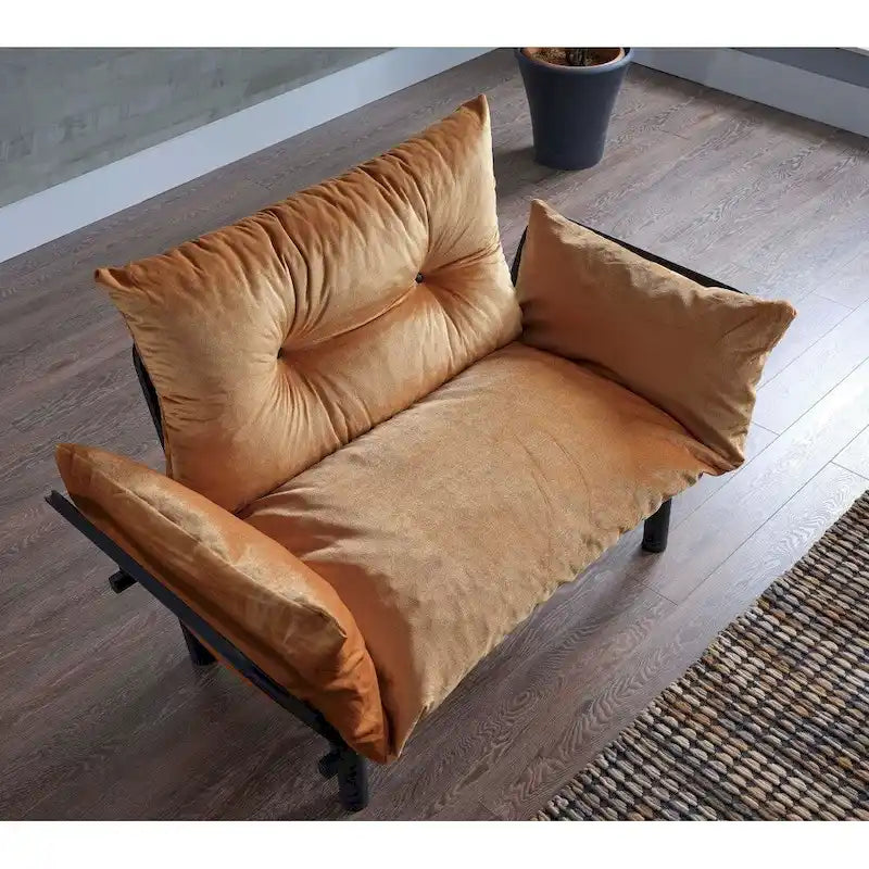 Causeuse futon pliable avec cadre métallique