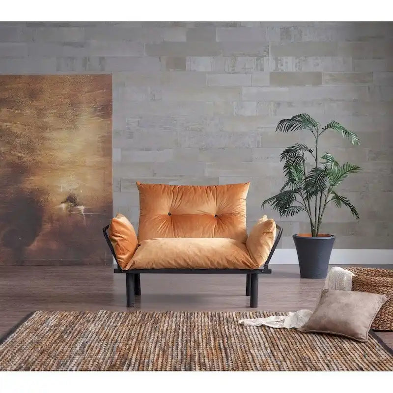 Causeuse futon pliable avec cadre métallique