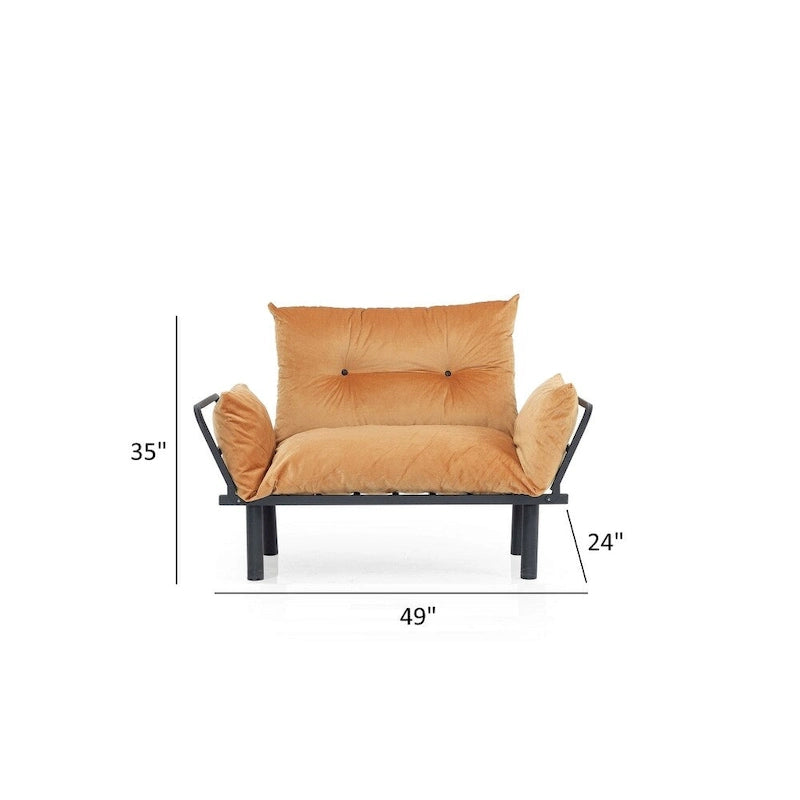 Causeuse futon pliable avec cadre métallique