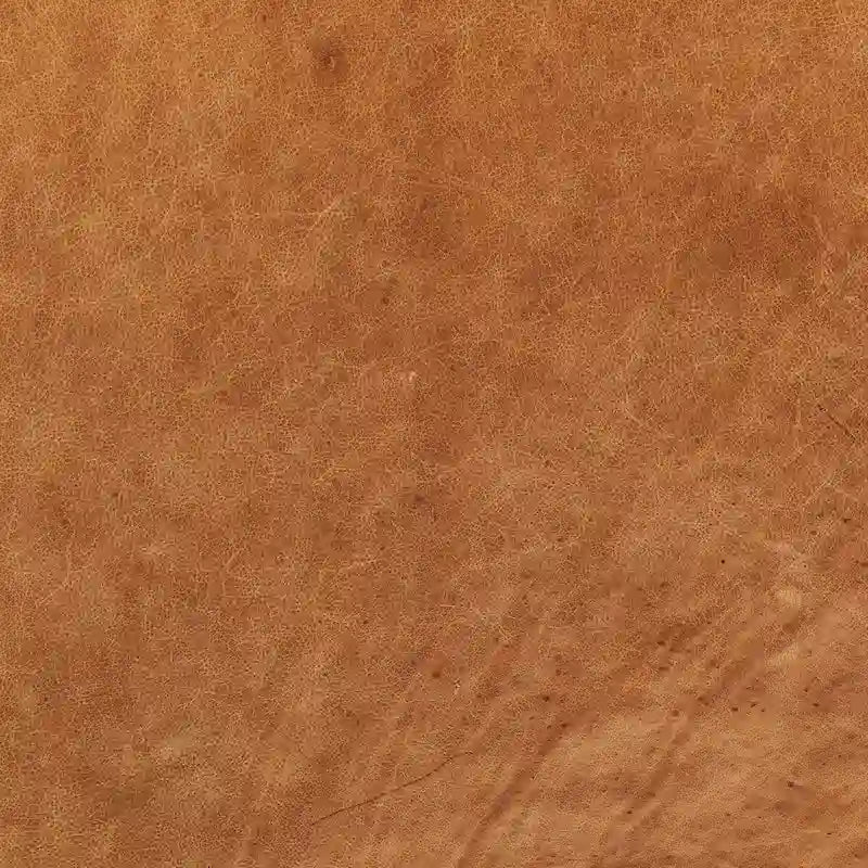 Pouffe en cuir italien pleine fleur couleur cognac