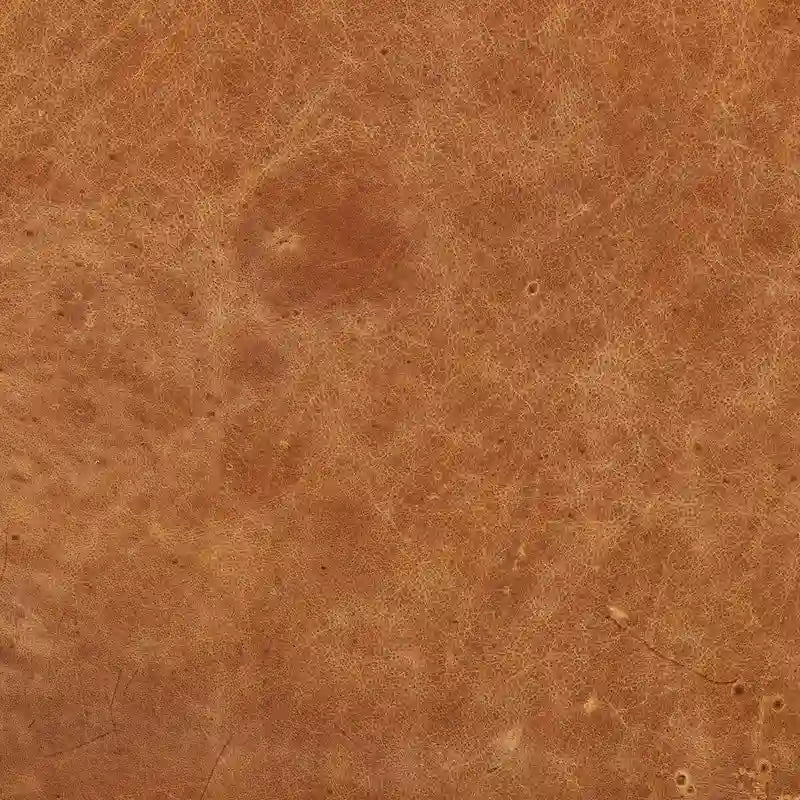 Pouffe en cuir italien pleine fleur couleur cognac