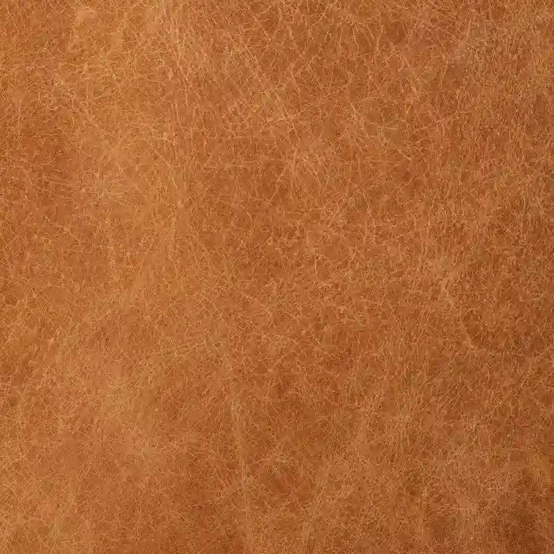 Pouffe en cuir italien pleine fleur couleur cognac