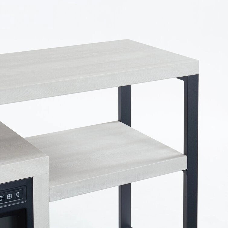 Meuble TV en bois classique avec cheminée électrique pour téléviseur jusqu'à 5 pouces