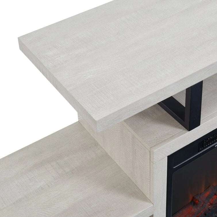 Meuble TV en bois classique avec cheminée électrique pour téléviseur jusqu'à 5 pouces