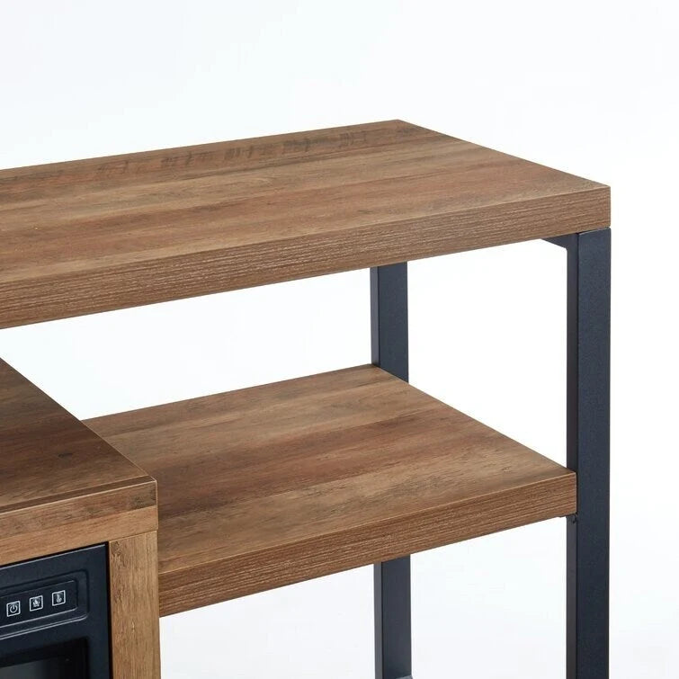 Meuble TV en bois classique avec cheminée électrique pour téléviseur jusqu'à 5 pouces