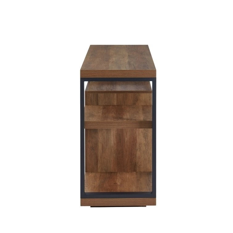 Meuble TV en bois classique avec cheminée électrique pour téléviseur jusqu'à 5 pouces