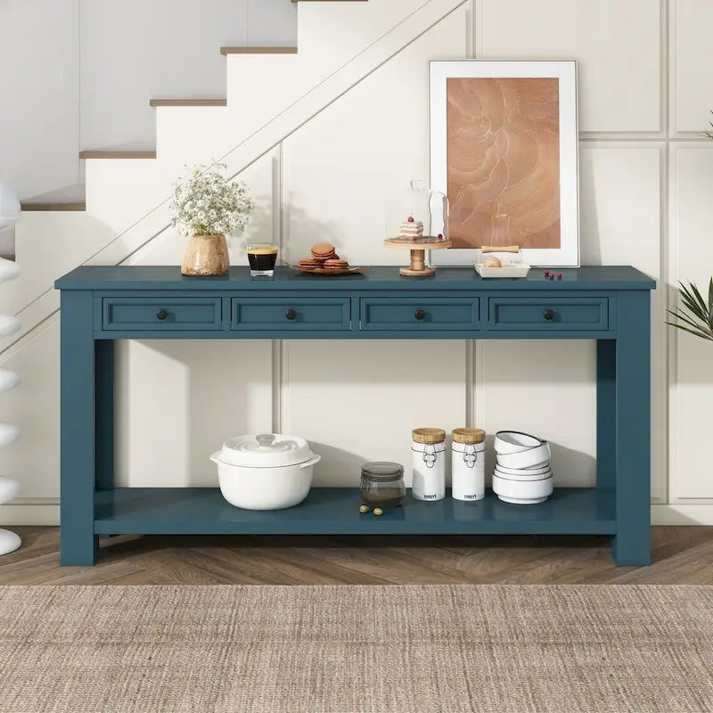 Console d'entrée pour couloir, table de canapé avec tiroirs de rangement et étagère inférieure