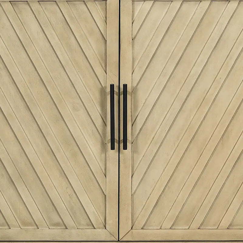 Buffet vintage classique en bois avec étagères intérieures réglables