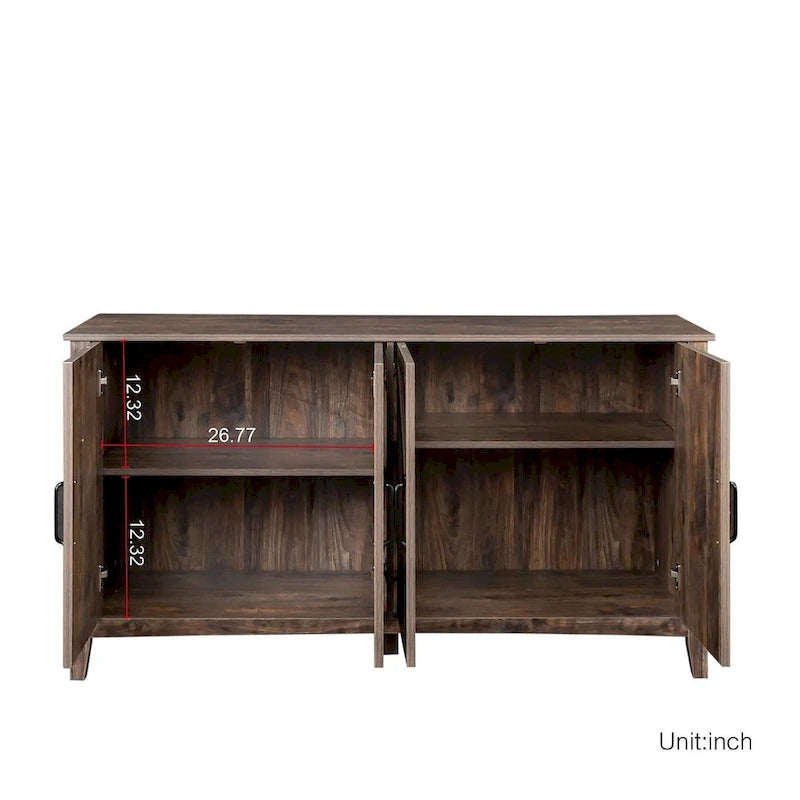 Buffet/Vaisselier autoportant de 59 po avec 4 portes