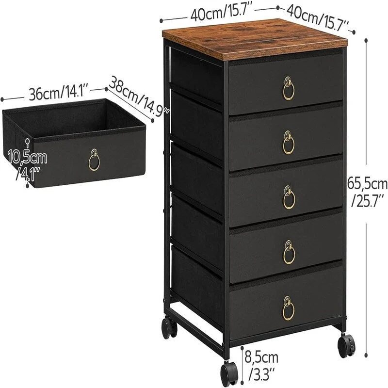 Commode de classement à 5 tiroirs - 15.7P x 15.7L x 25.7H