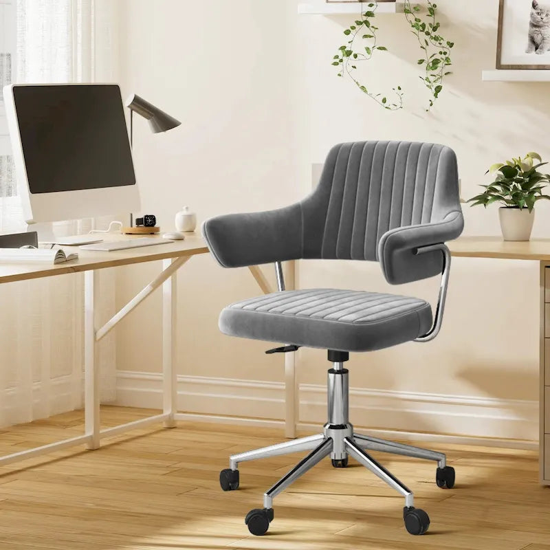 Chaise de bureau pivotante réglable en cuir synthétique