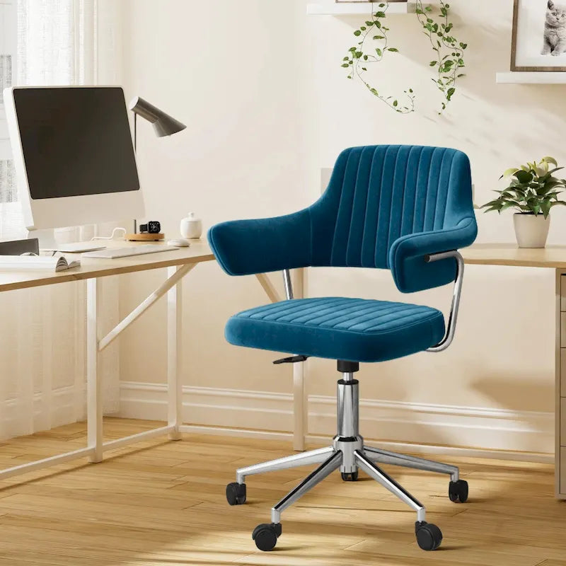 Chaise de bureau pivotante réglable en cuir synthétique