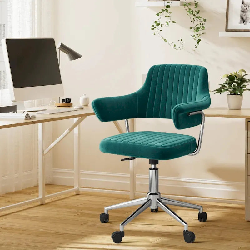 Chaise de bureau pivotante réglable en cuir synthétique