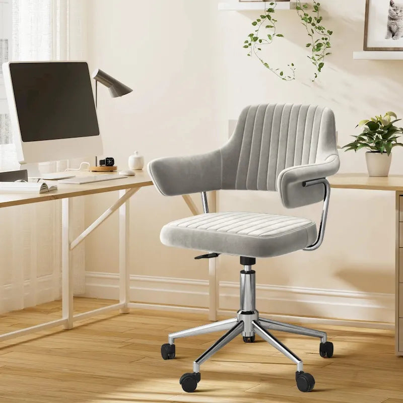Chaise de bureau pivotante réglable en cuir synthétique