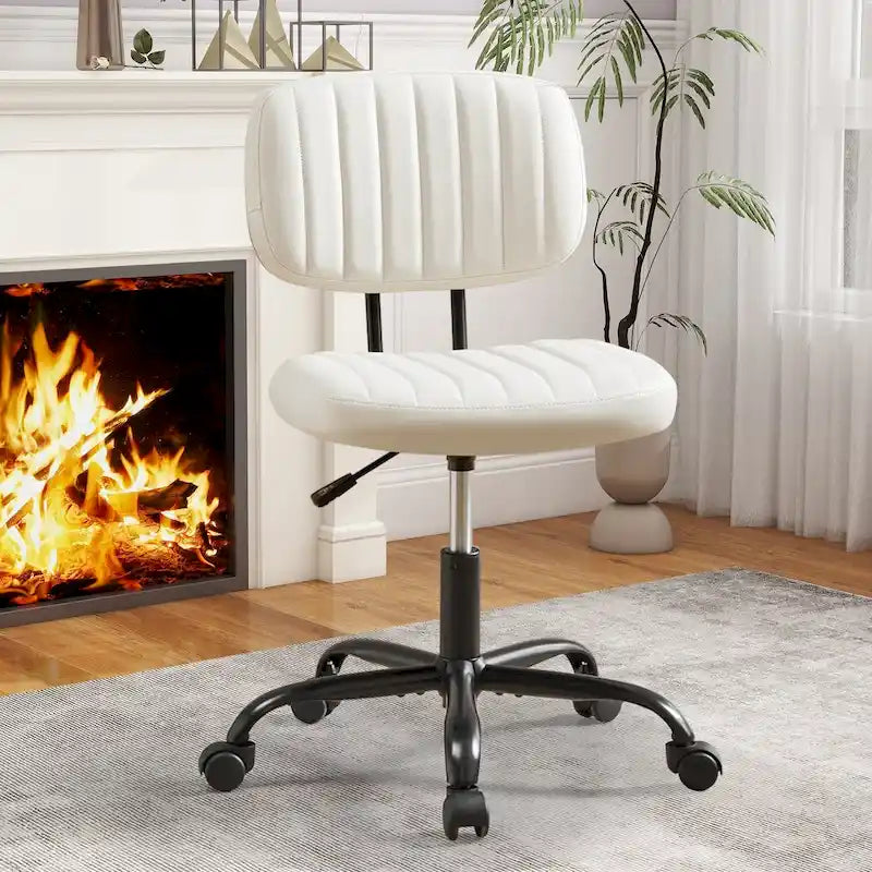 Chaise de bureau pivotante réglable en cuir synthétique
