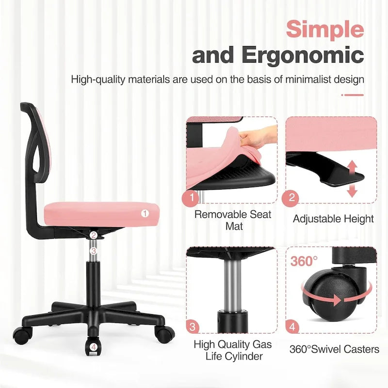 Chaise de bureau pivotante réglable en cuir synthétique