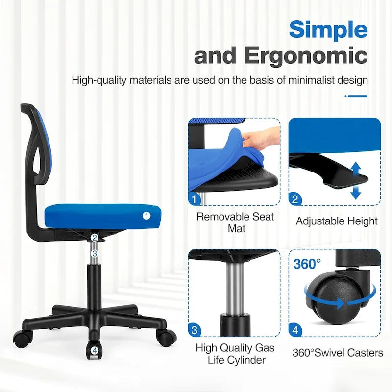 Chaise de bureau pivotante réglable en cuir synthétique
