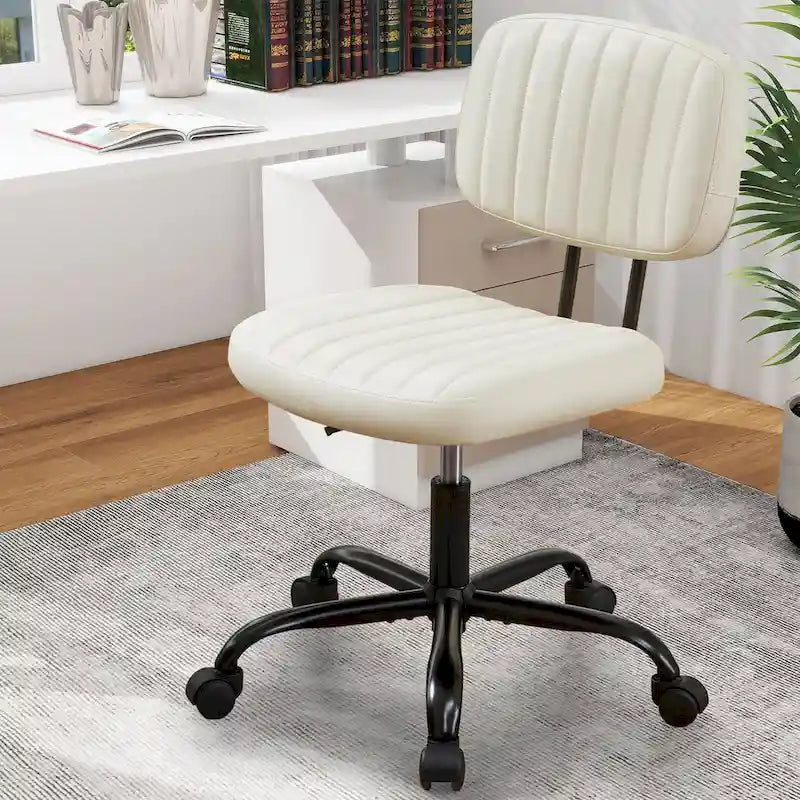 Chaise de bureau pivotante réglable en cuir synthétique
