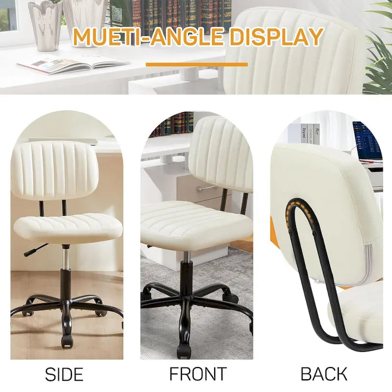 Chaise de bureau pivotante réglable en cuir synthétique