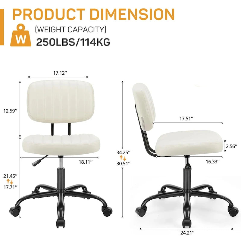 Chaise de bureau pivotante réglable en cuir synthétique