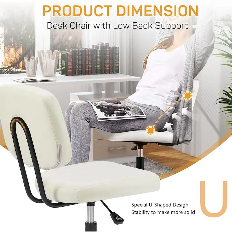 Chaise de bureau pivotante réglable en cuir synthétique
