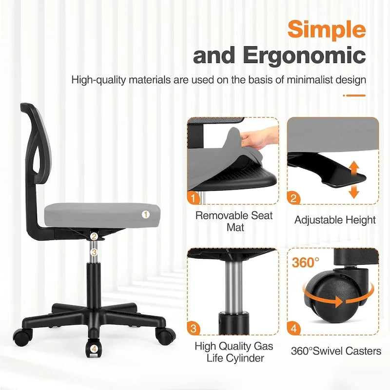 Chaise de bureau pivotante réglable en cuir synthétique
