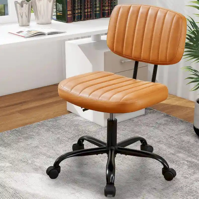 Chaise de bureau pivotante réglable en cuir synthétique