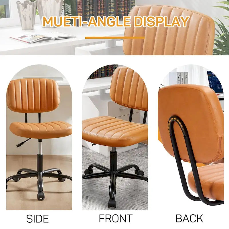 Chaise de bureau pivotante réglable en cuir synthétique