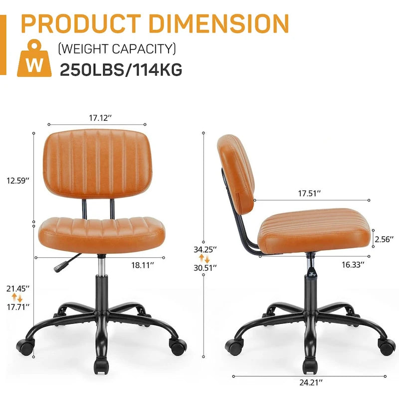 Chaise de bureau pivotante réglable en cuir synthétique