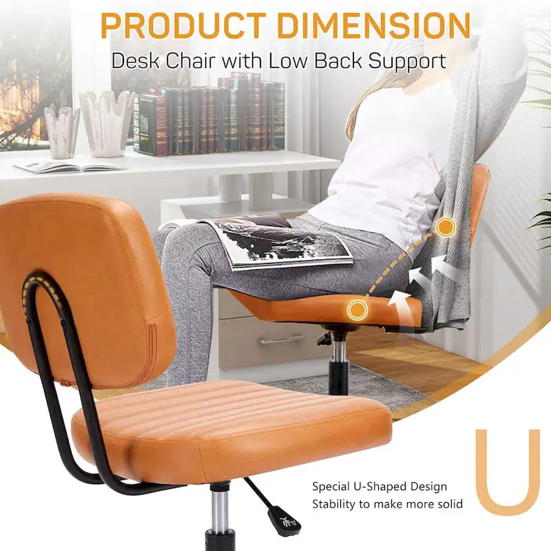 Chaise de bureau pivotante réglable en cuir synthétique