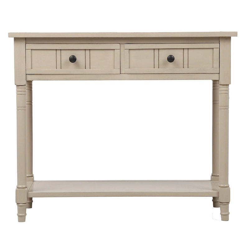 Console vintage avec 2 tiroirs et étagère inférieure