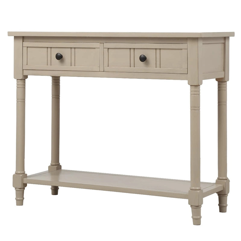 Console vintage avec 2 tiroirs et étagère inférieure