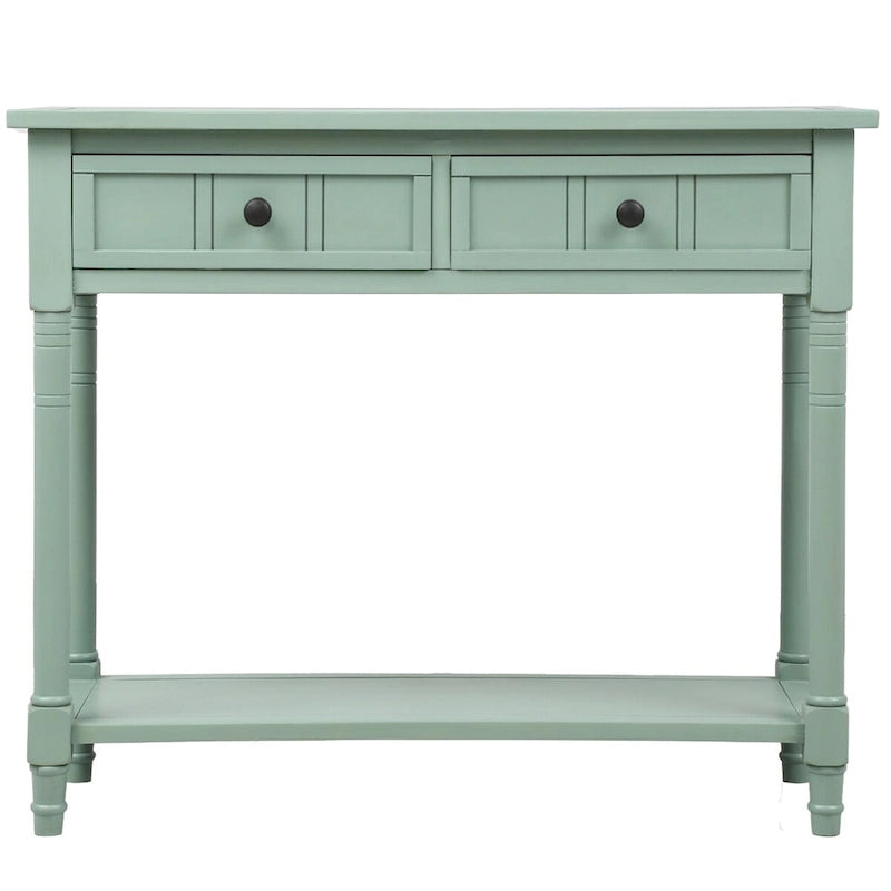 Console vintage avec 2 tiroirs et étagère inférieure