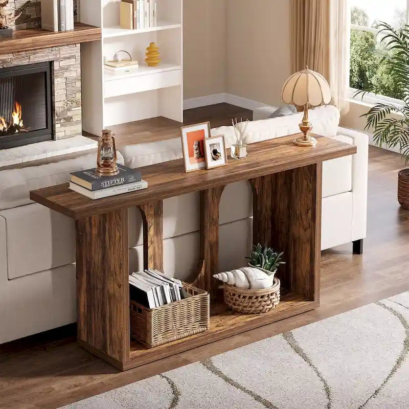 Console de canapé en bois de 70,87 pouces pour entrée et salon