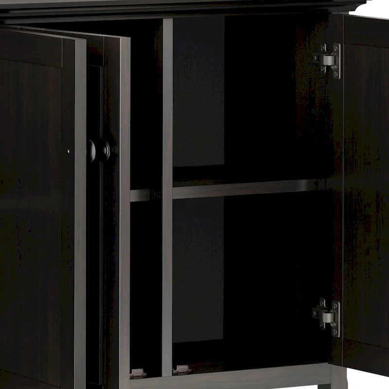 Meuble de rangement 4 portes en bois massif de 66 pouces