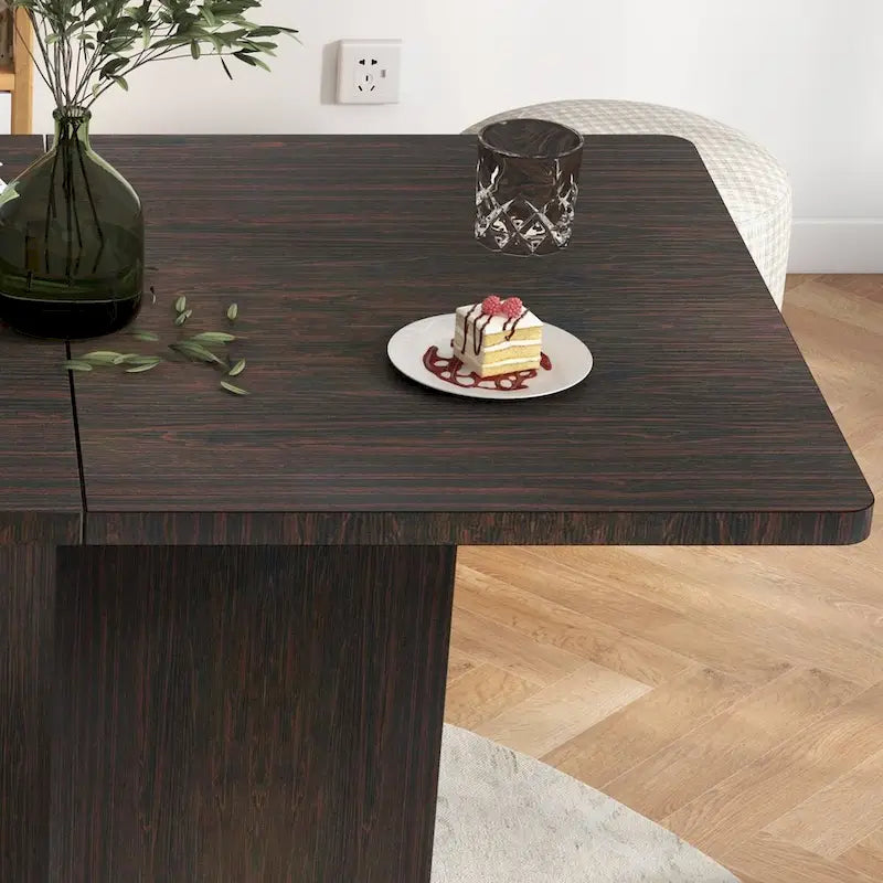Table à manger pliable avec étagère de rangement et roulettes