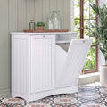 RiverRidge Ashland Double Tilt-Out Laundry Hamper Cabinet with Removable Cloth Storage Bags - White
