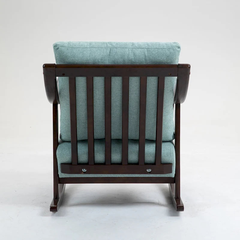 Fauteuil à bascule en lin et bois massif
