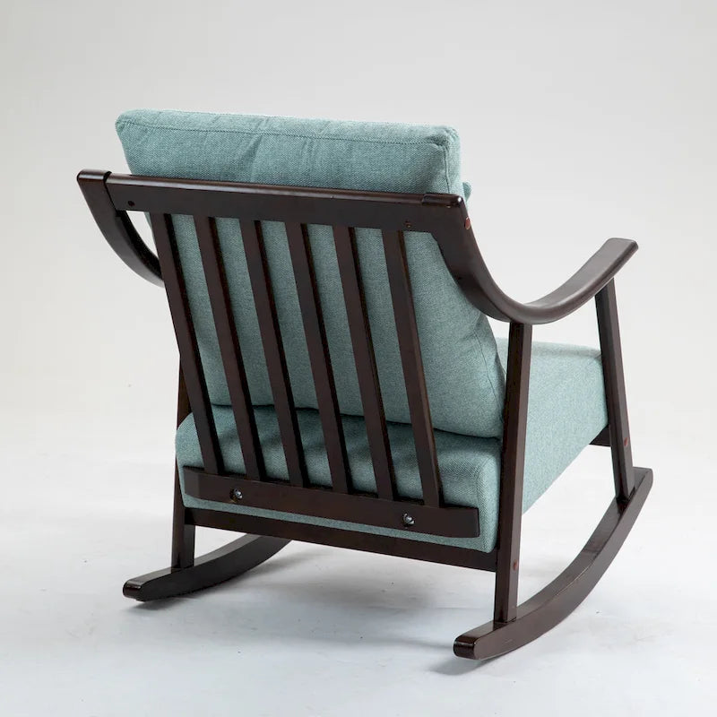 Fauteuil à bascule en lin et bois massif
