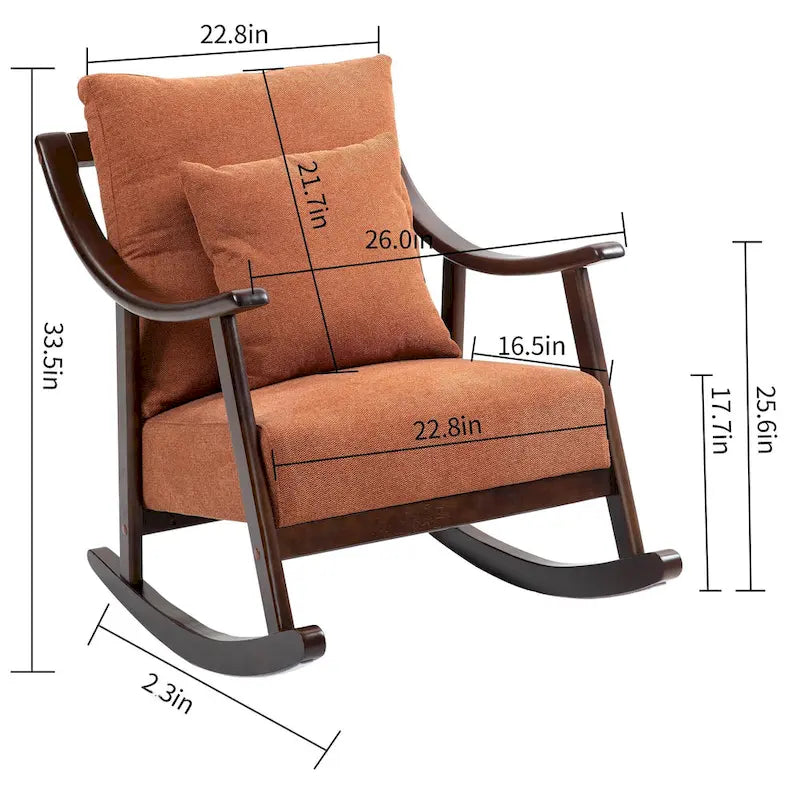 Fauteuil à bascule en lin et bois massif