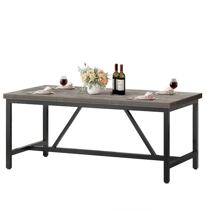 Table de salle à manger rustique de 70 pouces pour 6 à 8 personnes